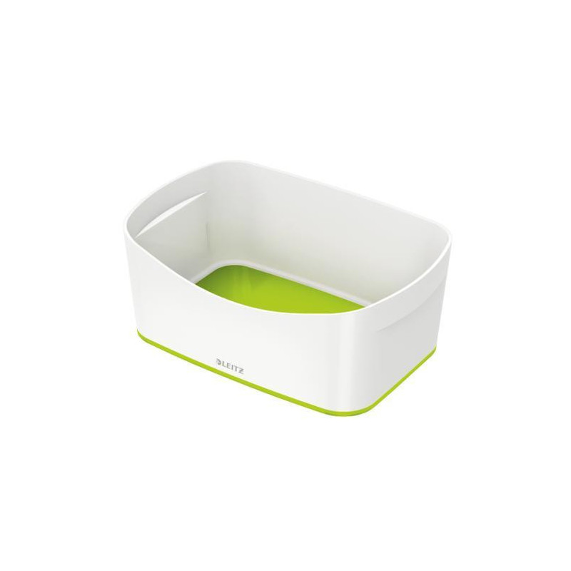 LEITZ Bac de rangement MYBOX medium sans couvercle en ABS. Coloris Blanc fond Vert