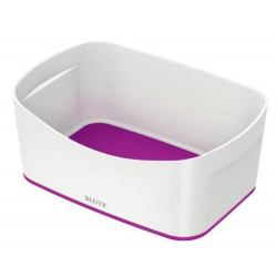 LEITZ Bac de rangement MYBOX medium sans couvercle en ABS. Coloris Blanc fond Violet