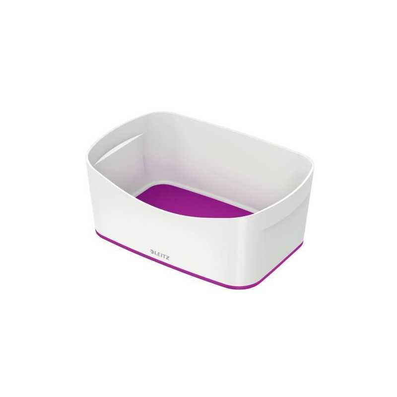 LEITZ Bac de rangement MYBOX medium sans couvercle en ABS. Coloris Blanc fond Violet