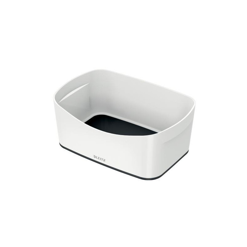 LEITZ Bac de rangement MYBOX medium sans couvercle en ABS. Coloris Blanc fond Noir