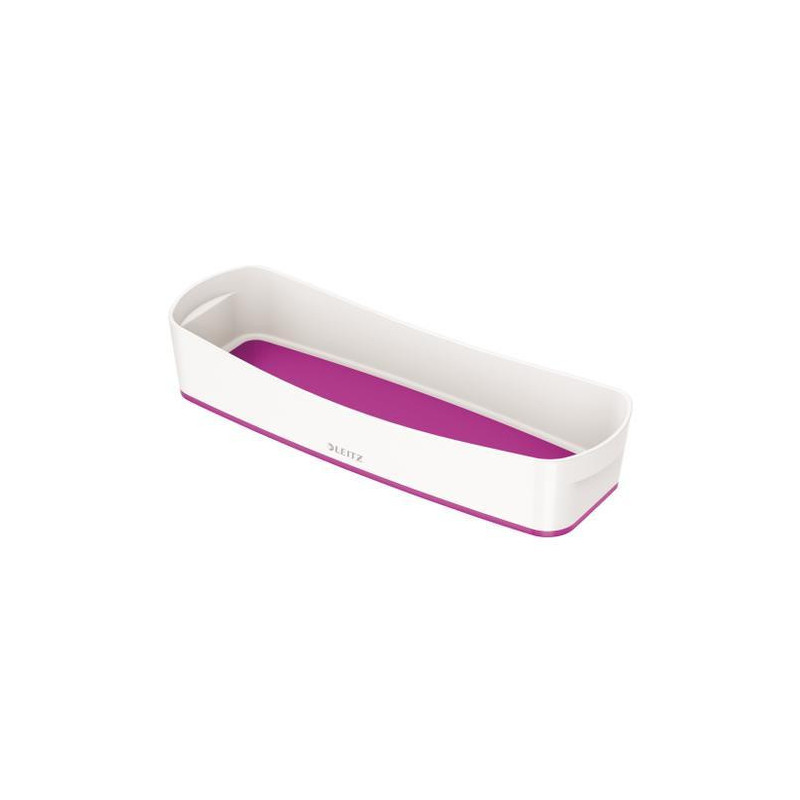 LEITZ Bac de rangement MYBOX long sans couvercle en ABS. Coloris Blanc fond Violet