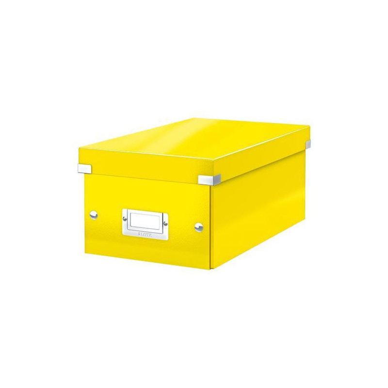 LEITZ Boîte de rangement DVD Click&Store Office. Contenance 20 DVD standard ou 40 slim. Coloris jaune