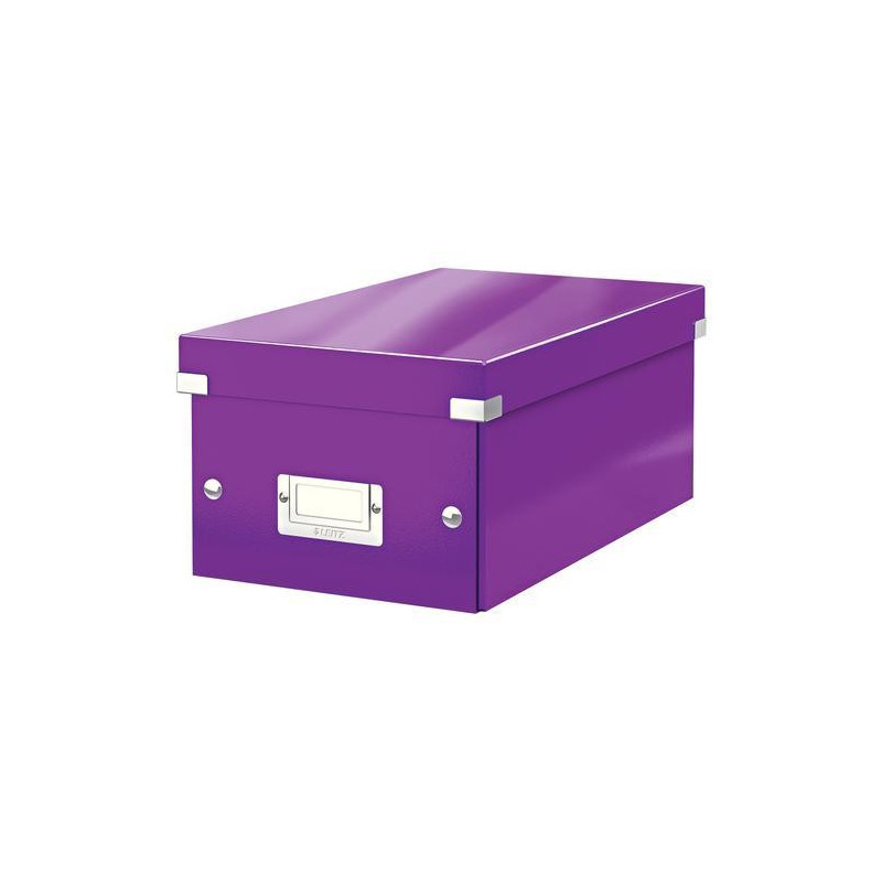 LEITZ Boîte de rangement DVD CLICK&STORE. Contenance 20 DVD standard ou 40 slim. Coloris violet