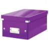 LEITZ Boîte de rangement DVD CLICK&STORE. Contenance 20 DVD standard ou 40 slim. Coloris violet