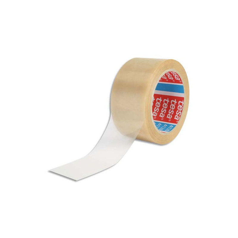 TESA Adhésif d'emballage en PVC colle caoutchouc 52 microns - H50 mm x L66 mètres Transparent