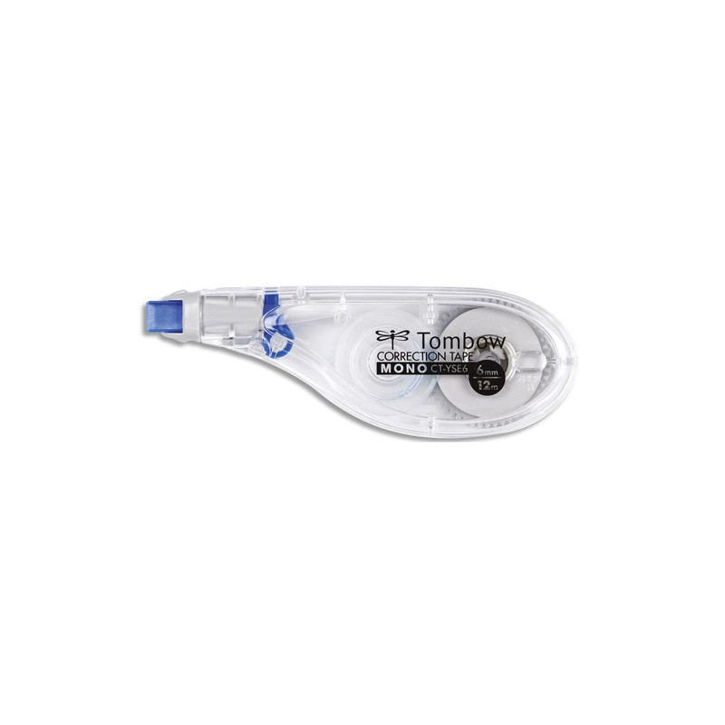 TOMBOW Roller de correction latéral MONO YSE6 ergonomique 6mm x 12m, rapide, propre et précis