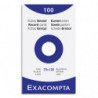 EXACOMPTA Etui de 100 fiches bristol non perforées 75x125mm (A7) unies Blanc