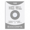 EXACOMPTA Etui de 100 fiches bristol non perforées 105x148mm (A6) quadrillées 5x5 Blanc