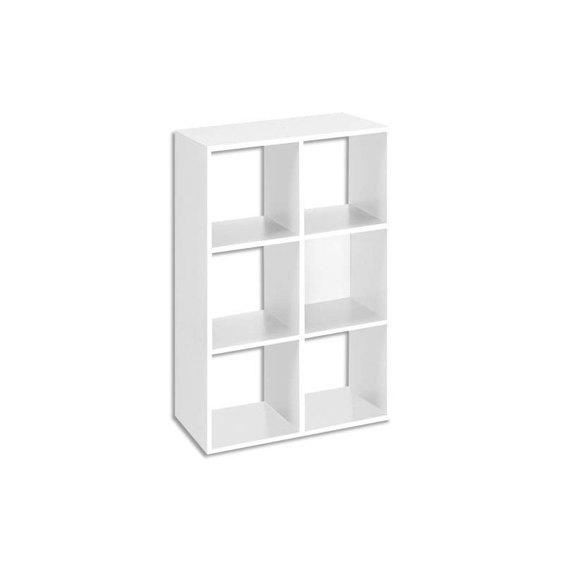 MT INTERNATIONAL Bibliothèque multi-cases 6 cases MT1 élégance coloris Blanc - Dim : L73 x H107 x P33 cm