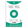 EXACOMPTA Sachet de 50 fiches bristol (sous-film) perforées 125X200mm quadrillées 5x5 Blanc