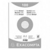 EXACOMPTA Sachet de 100 fiches bristol (sous-film) non perforées 210x297mm (A4) quadrillées 5x5 Blanc