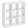 MT INTERNATIONAL Bibliothèque multi-cases 9 cases MT1 élégance coloris Blanc - Dim : L107 x H107 x P33 cm