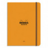 RHODIA Carnet dos carré collé Unlimited 120 pages 5x5 format 16x21cm. Fermeture élastique. Coloris orange