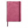 CLAIREFONTAINE Carnet cuir souple Clairefontaine cuirisé. Format A5 144 pages lignées. Coloris cerise