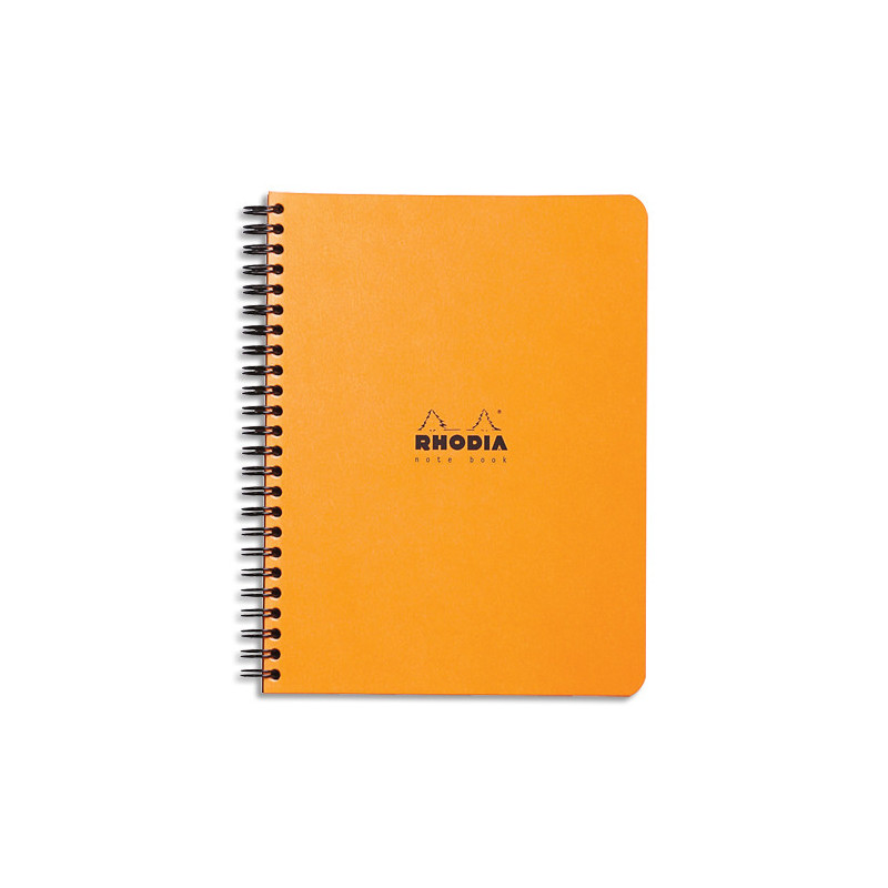 RHODIA Cahier Notebook spirale en carte 160 pages 5x5 format 16x21cm. Coloris orange
