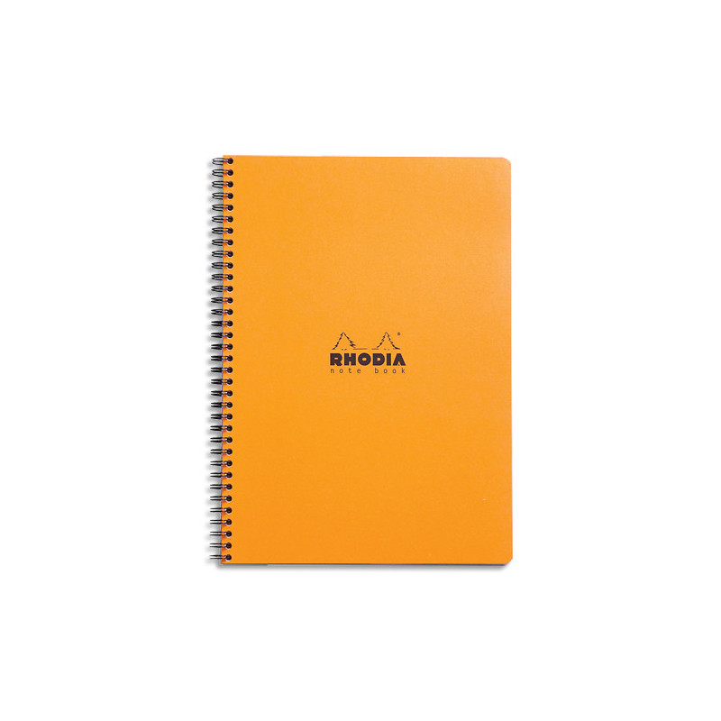RHODIA Cahier Notebook spirale en carte 160 pages 5x5 format 22,5x29,7cm. Coloris orange