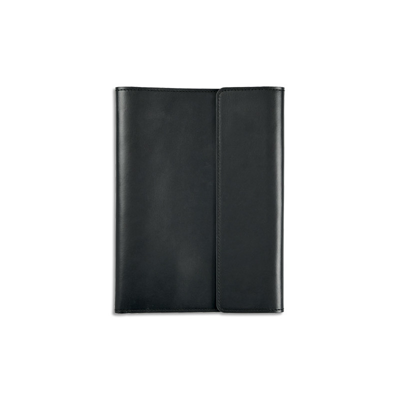 QUO VADIS Organiseur Rangers en cuir de buffle. Pour tablette 16,95x24cm ou carnet 15x21cm. Coloris noir