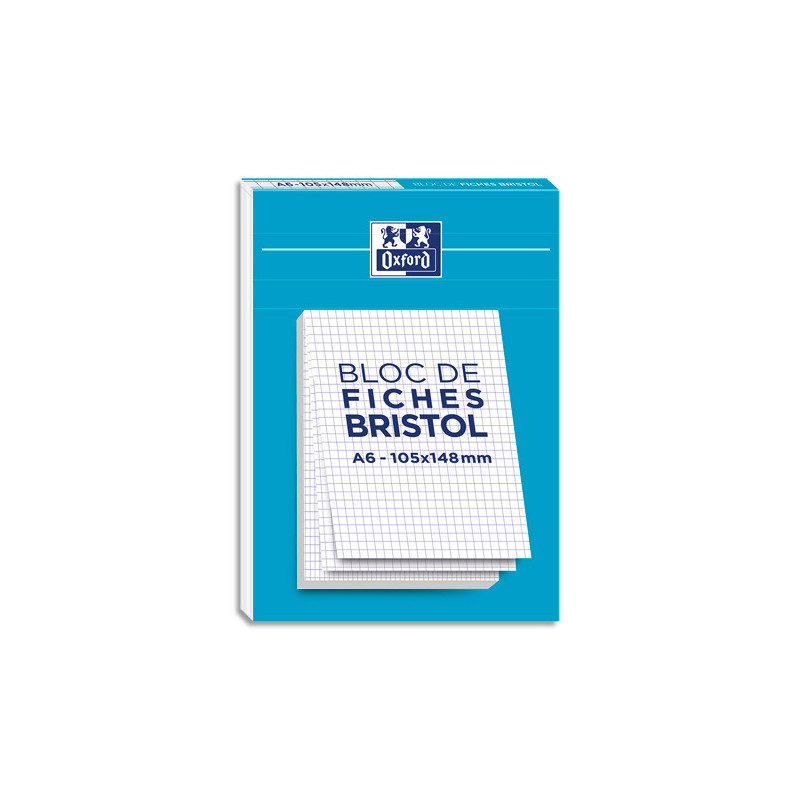 OXFORD Bloc de 30 feuilles BRISTOL non perforées A6 210g 5x5 Blanc