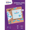 AVERY Sachet de 12 autocollants blancs mats A4. Impression jet d'encre