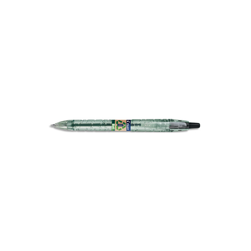 PILOT Bille B2P Ecoball rétractable. Rechargeable. Pointe 1mm. Corps plastique recyclé 86%. Coloris noir