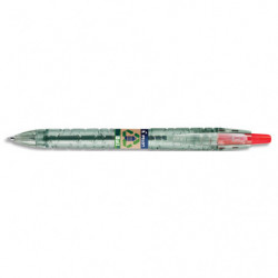 PILOT Bille B2P Ecoball rétractable. Rechargeable. Pointe 1mm. Corps plastique recyclé 86%.Coloris rouge