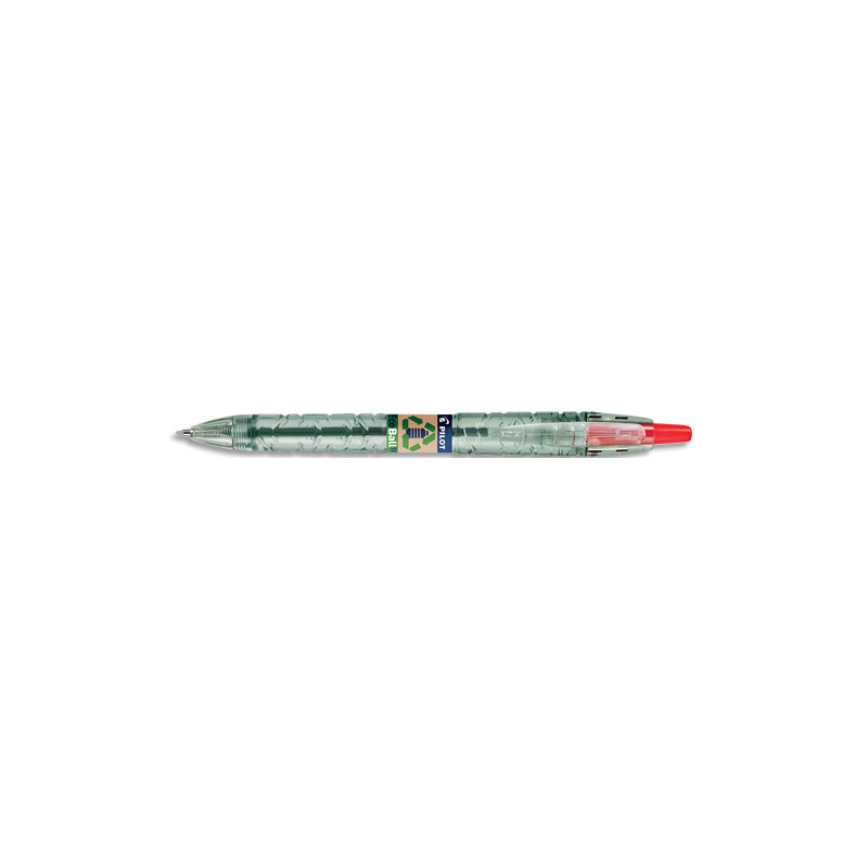 PILOT Bille B2P Ecoball rétractable. Rechargeable. Pointe 1mm. Corps plastique recyclé 86%.Coloris rouge