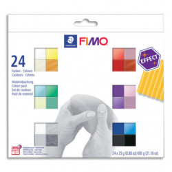 GRAINE CREATIVE Boîte de 24 pains 25g FIMO EFFECT couleurs assorties