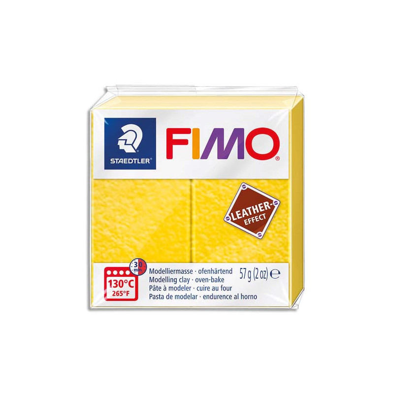 GRAINE CREATIVE Pain 57g FIMO EFFECT CUIR couleur jaune safran