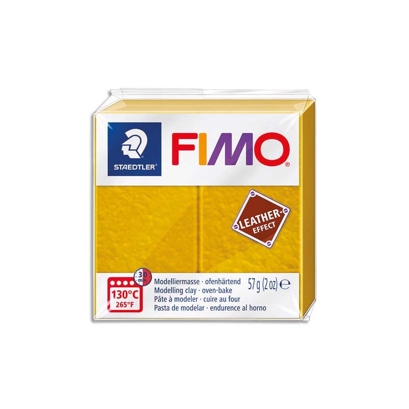 GRAINE CREATIVE Pain 57g FIMO EFFECT CUIR couleur ocre