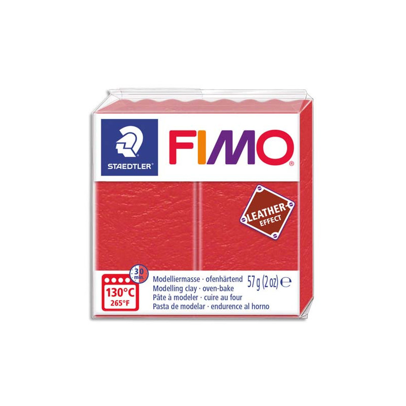 GRAINE CREATIVE Pain 57g FIMO EFFECT CUIR couleur rouge