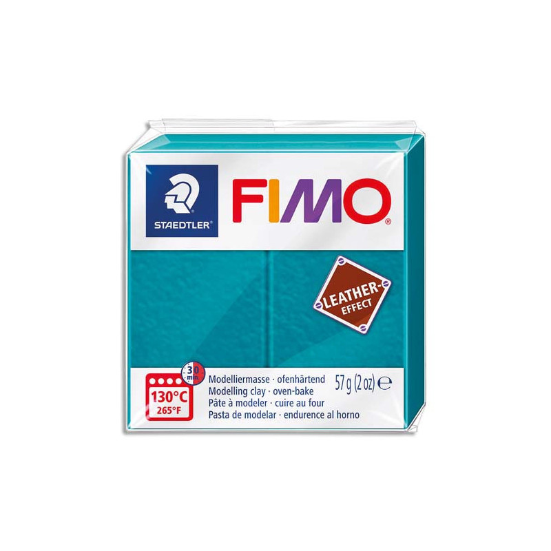 GRAINE CREATIVE Pain 57g FIMO EFFECT CUIR couleur turquoise