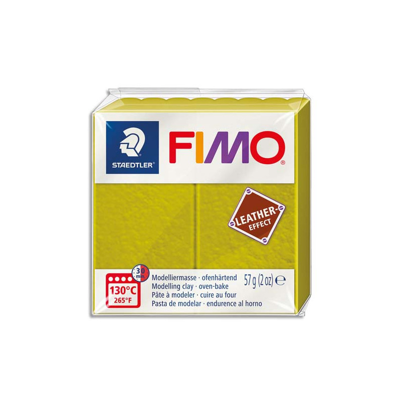 GRAINE CREATIVE Pain 57g FIMO EFFECT CUIR couleur olive