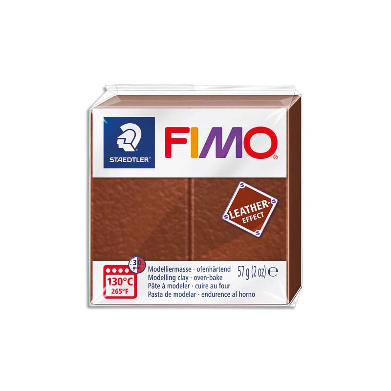 GRAINE CREATIVE Pain 57g FIMO EFFECT CUIR couleur marron