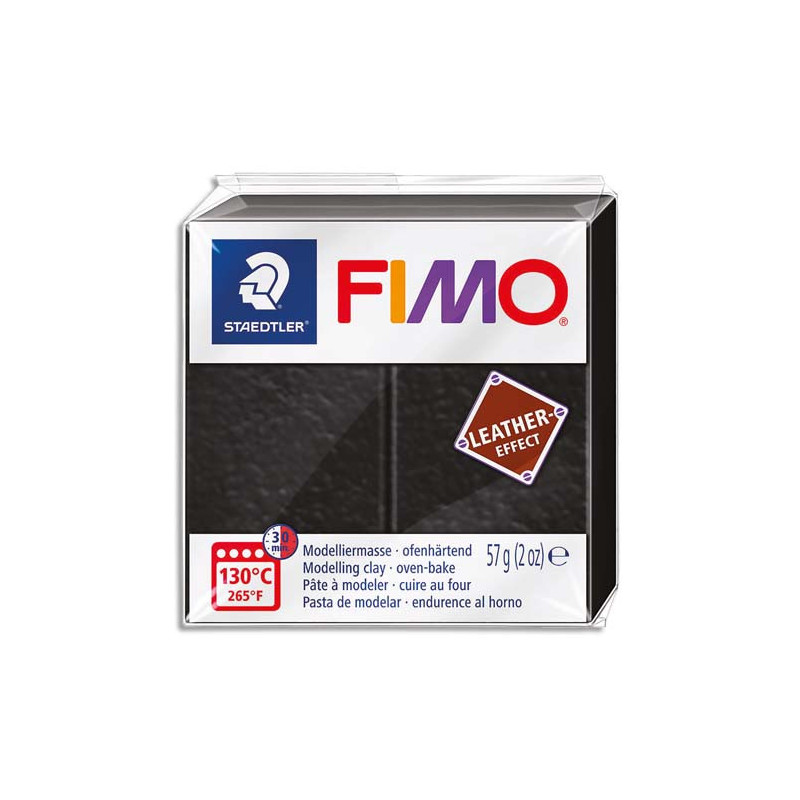 GRAINE CREATIVE Pain 57g FIMO EFFECT CUIR couleur noir