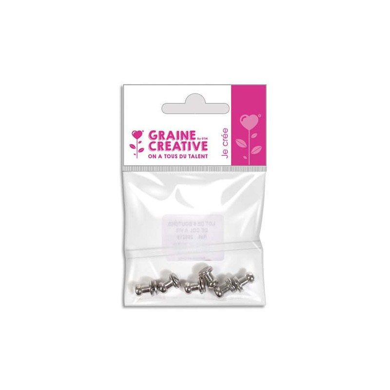 GRAINE CREATIVE Sachet de 6 boutons col à vis pour FIMO