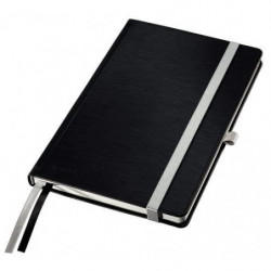 LEITZ Cahier STYLE 160 pages 5x5, couverture rigide. Format A5. Fermeture élastique. Coloris Noir