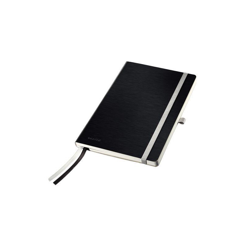 LEITZ Cahier STYLE 160 pages 5x5, couverture souple. Format A5. Fermeture élastique. Coloris Noir