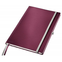 LEITZ Cahier STYLE 160 pages 5x5, couverture rigide. Format A4. Fermeture élastique. Coloris Rouge