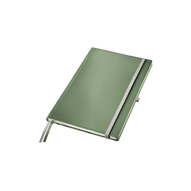 LEITZ Cahier STYLE 160 pages 5x5, couverture rigide. Format A4. Fermeture élastique. Coloris Vert