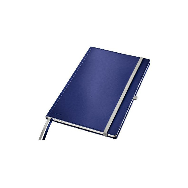 LEITZ Cahier STYLE 160 pages 5x5, couverture rigide. Format A4. Fermeture élastique. Coloris Bleu