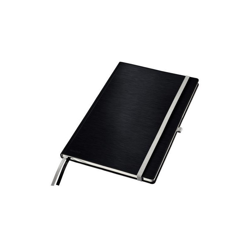 LEITZ Cahier STYLE 160 pages 5x5, couverture rigide. Format A4. Fermeture élastique. Coloris Noir