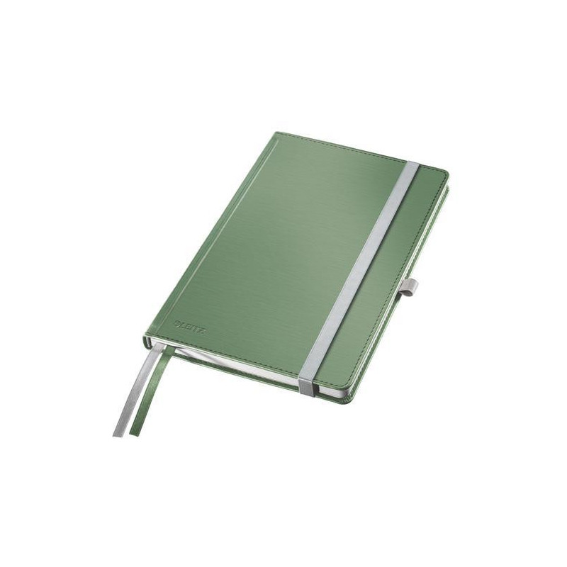 LEITZ Cahier STYLE 160 pages 5x5, couverture rigide. Format A5. Fermeture élastique. Coloris Vert