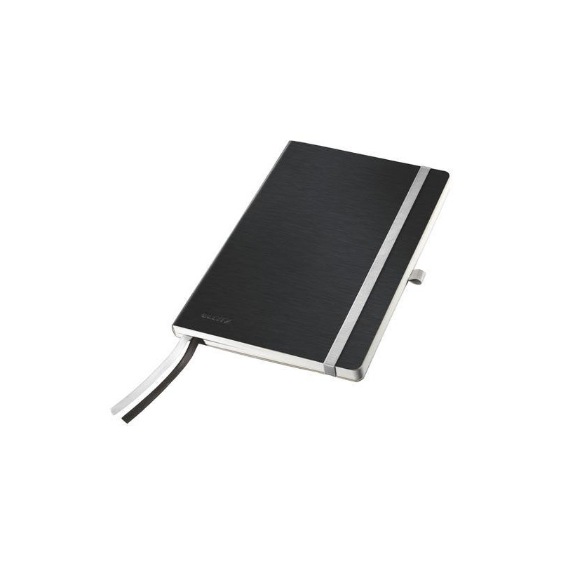 LEITZ Cahier STYLE 160 pages 5x5, couverture souple. Format A5. Fermeture élastique. Coloris Noir