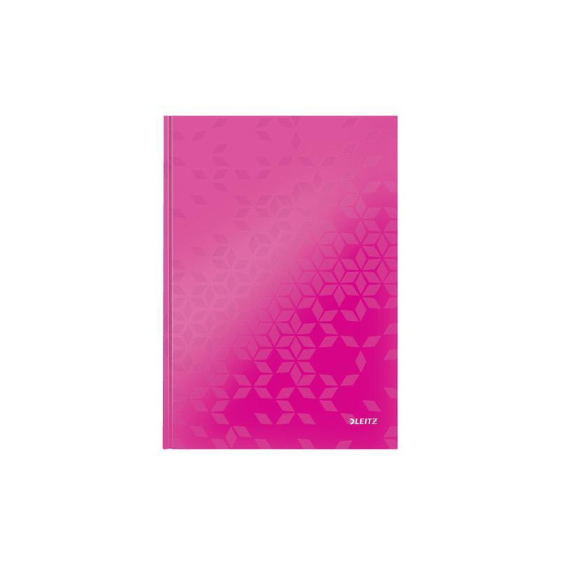 LEITZ Cahier WOW 21x29,7cm, 160 pages lignées. Couverture rigide. Coloris Rose