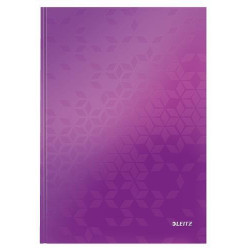 LEITZ Cahier WOW 21x29,7cm, 160 pages lignées. Couverture rigide. Coloris Violet