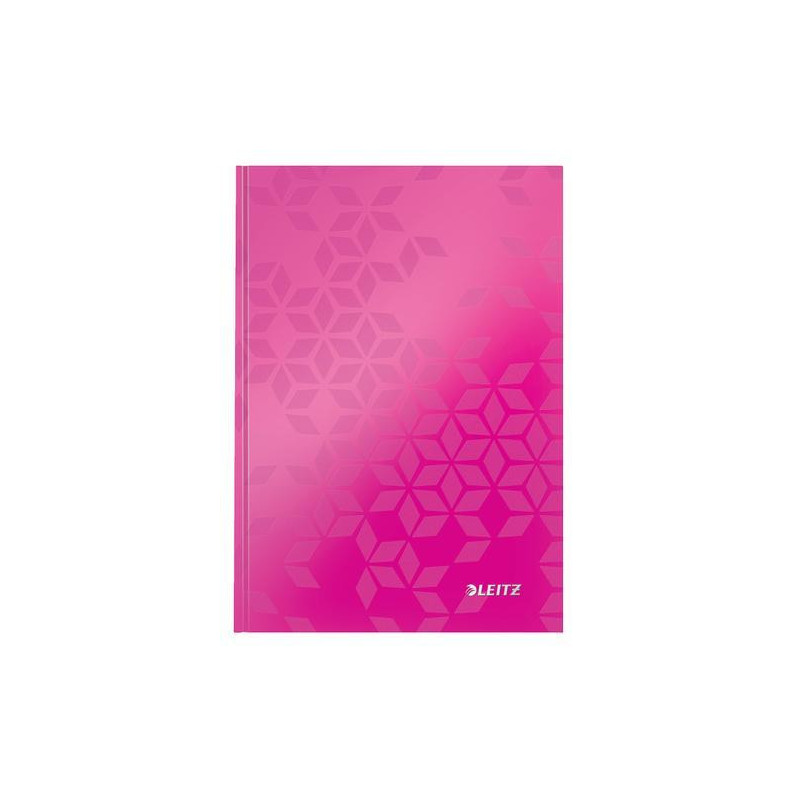 LEITZ Cahier WOW 14,8x21cm, 160 pages lignées. Couverture rigide. Coloris Rose