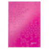 LEITZ Cahier WOW 14,8x21cm, 160 pages lignées. Couverture rigide. Coloris Rose