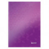 LEITZ Cahier WOW 14,8x21cm, 160 pages lignées. Couverture rigide. Coloris Violet