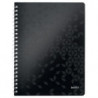 LEITZ Cahier spiralé WOW 21x29,7cm, 160 pages 5x5. Couverture souple polypropylène. Coloris Noir