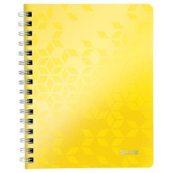 LEITZ Cahier spiralé WOW 14,8x21cm, 160 pages lignées. Couverture souple polypropylène. Coloris Jaune